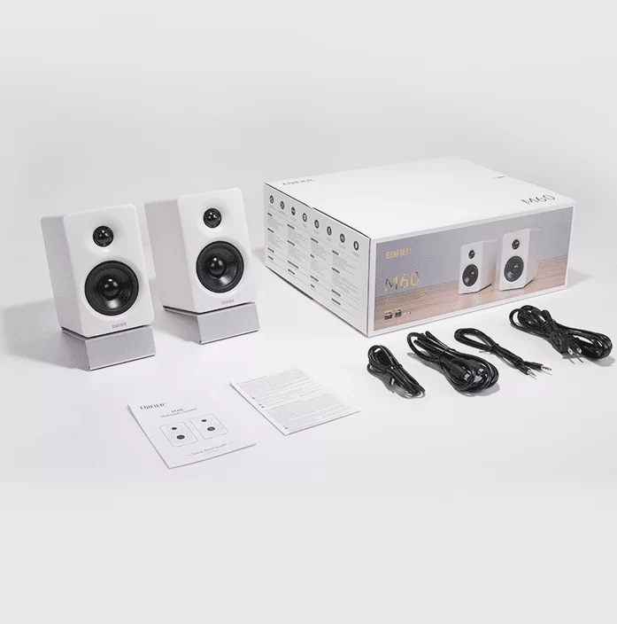 Edifier M60 White 2.0 Compact Bookshelf Speakers - 66W (RMS) total, Bluetooth V5.3, USB-C, AUX inputs 4 Edifier M60 White 2.0 Compact Bookshelf Speakers - 66W (RMS) total, Bluetooth V5.3, USB-C, AUX inputs - Ảnh 4