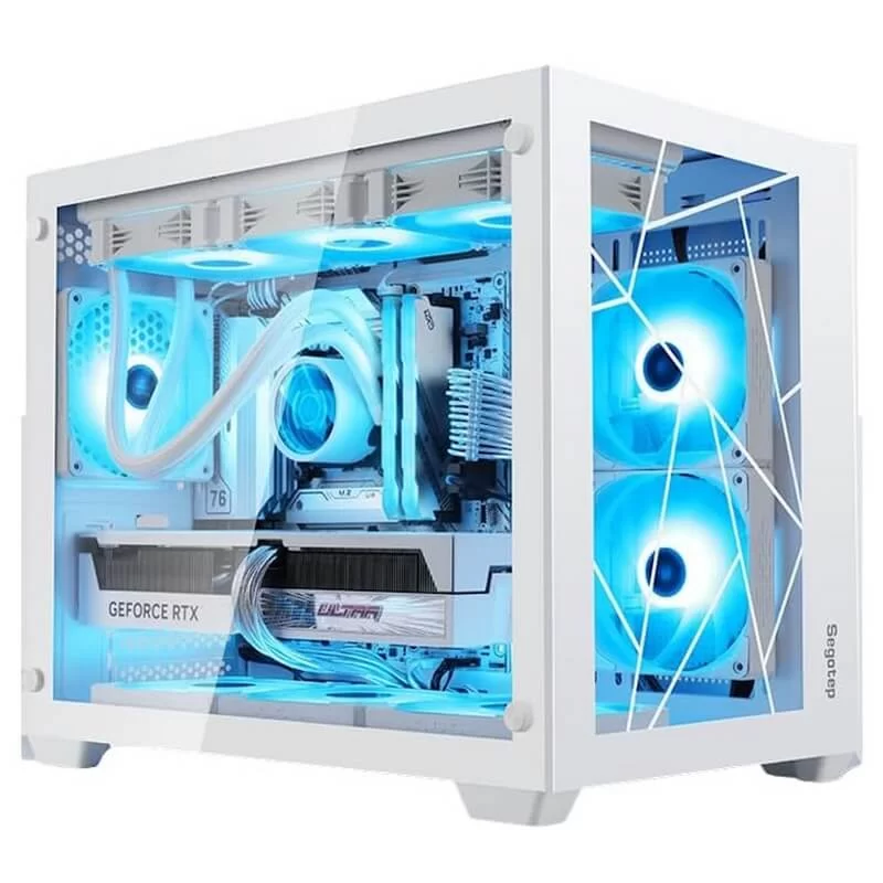 Segotep LUMI II White Case - MATX, Dual Tempered Glass, 360mm radiator support 11 Segotep LUMI II White Case - MATX, Dual Tempered Glass, 360mm radiator support - Ảnh 11