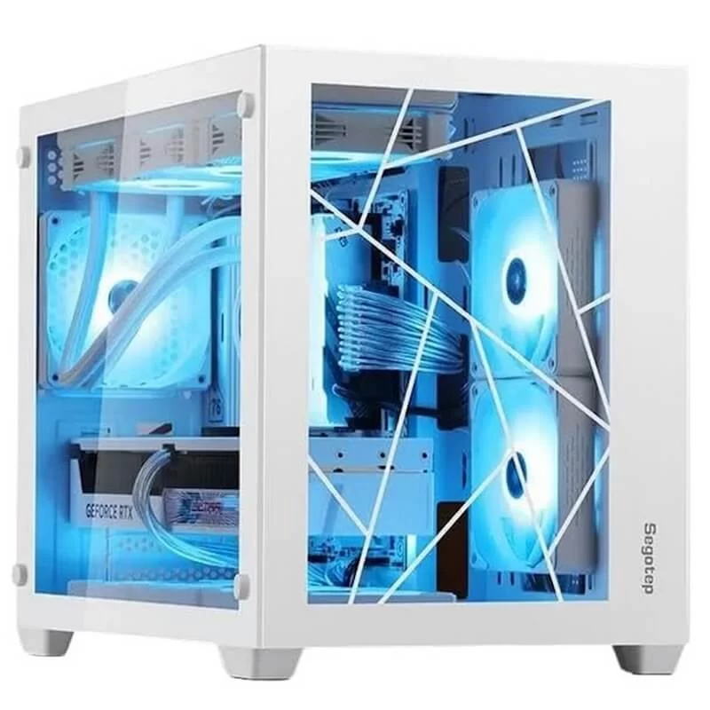 Segotep LUMI II White Case - MATX, Dual Tempered Glass, 360mm radiator support 10 Segotep LUMI II White Case - MATX, Dual Tempered Glass, 360mm radiator support - Ảnh 10
