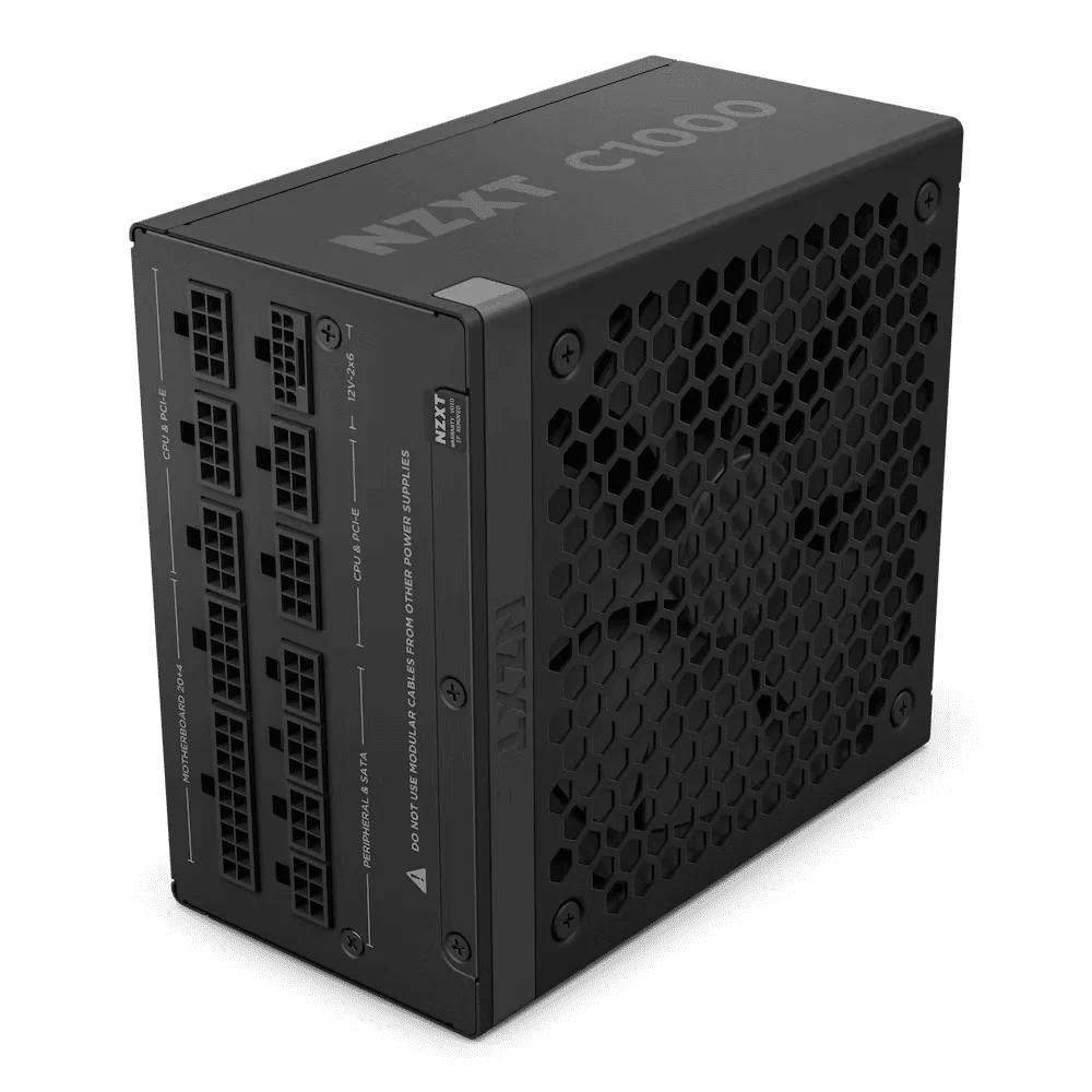 NZXT C1000 Gold ATX 3.1 BLACK (PA-0G2BB-EU) PSU - 1000W, 80 Plus Gold, 2V-2x6 Connector, Zero Fan Mode, 100% Japanese Capacitors 6 NZXT C1000 Gold ATX 3.1 BLACK (PA-0G2BB-EU) PSU - 1000W, 80 Plus Gold, 2V-2x6 Connector, Zero Fan Mode, 100% Japanese Capacitors - Ảnh 6