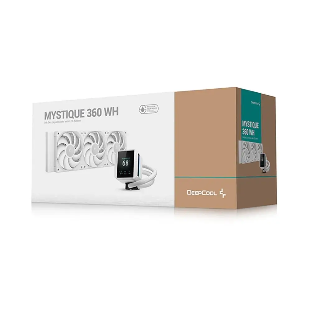 DeepCool MYSTIQUE 360 WH AIO Liquid CPU Cooler - White, 360mm Radiator, 5th Gen Pump 3400RPM AIO 2.8" 640x480 TFT LCD Screen, Anti-Leak Tech, FT12 SE PWM Fans 6 DeepCool MYSTIQUE 360 WH AIO Liquid CPU Cooler - White, 360mm Radiator, 5th Gen Pump 3400RPM AIO 2.8" 640x480 TFT LCD Screen, Anti-Leak Tech, FT12 SE PWM Fans - Ảnh 6