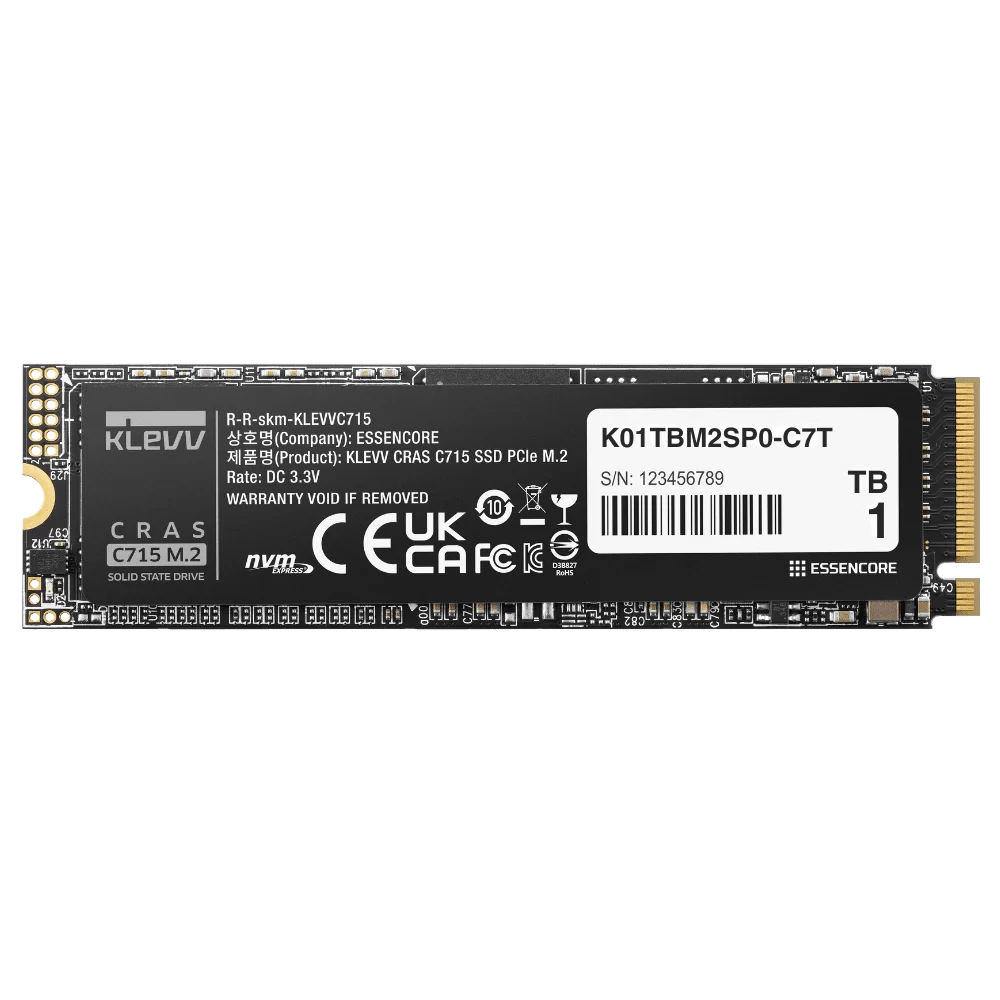 KLEVV CRAS C715 1TB SSD - M.2 2280, PCIe Gen 3.0 x4 NVMe 1.3 1 KLEVV CRAS C715 1TB SSD - M.2 2280, PCIe Gen 3.0 x4 NVMe 1.3