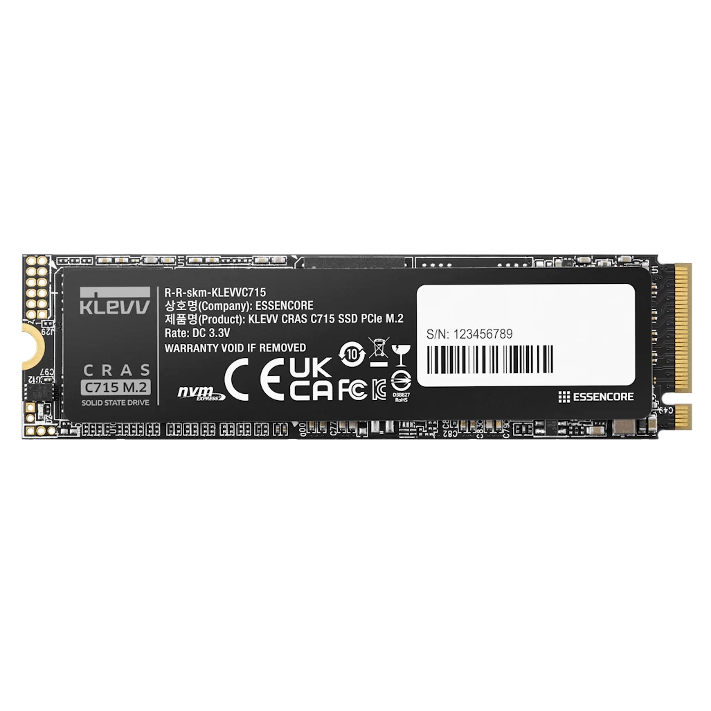 KLEVV CRAS C715 1TB SSD - M.2 2280, PCIe Gen 3.0 x4 NVMe 1.3 2 KLEVV CRAS C715 1TB SSD - M.2 2280, PCIe Gen 3.0 x4 NVMe 1.3 - Ảnh 2