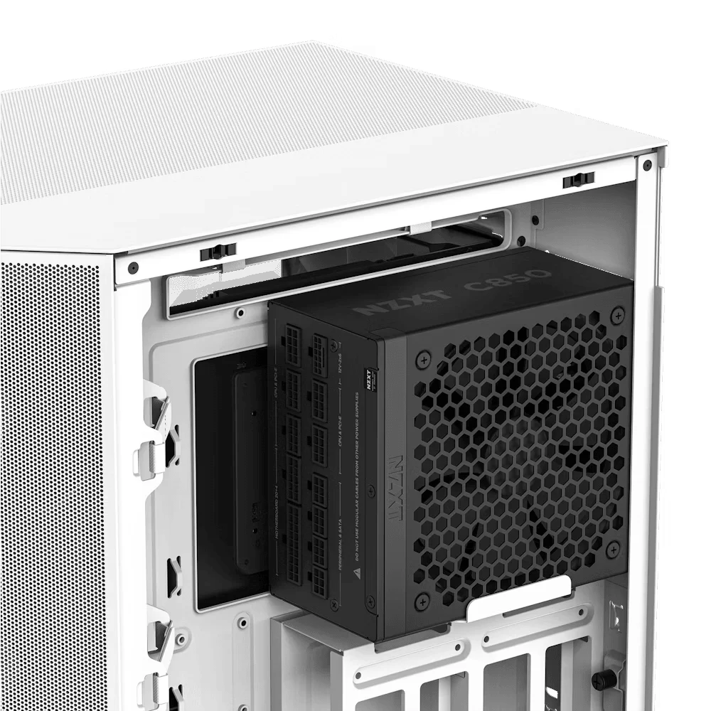 NZXT C850 Gold ATX 3.1 BLACK (PA-8G2BB-EU) PSU - 850W, 80 Plus Gold, 2V-2x6 Connector, Zero Fan Mode, 100% Japanese Capacitors 3 NZXT C850 Gold ATX 3.1 BLACK (PA-8G2BB-EU) PSU - 850W, 80 Plus Gold, 2V-2x6 Connector, Zero Fan Mode, 100% Japanese Capacitors - Ảnh 3
