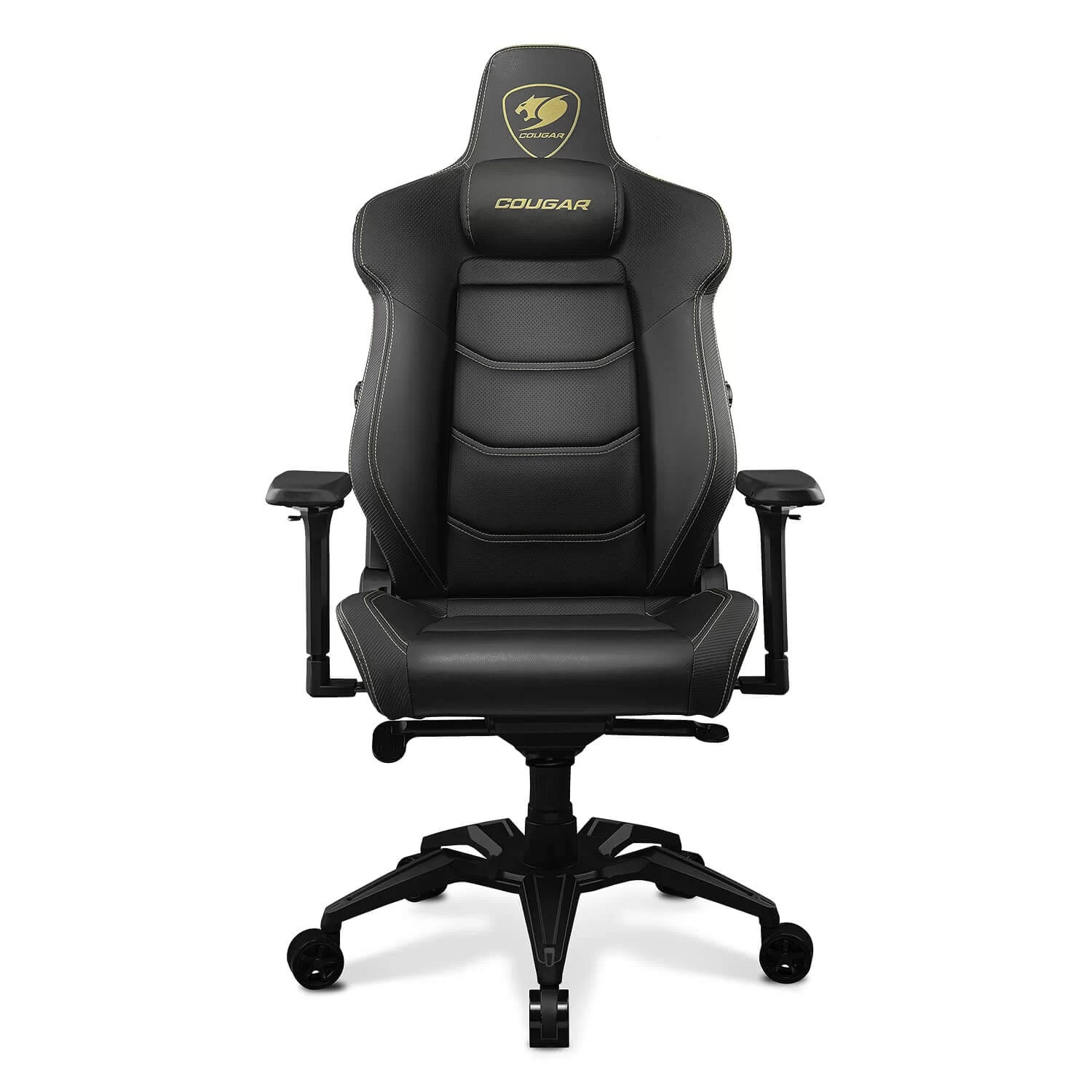 Cougar Armor EVO Royal Gaming Chair - Gold, Magnetic Memory Foam Neck Pillow, PVC leather, Full steel frame, 5D armrest, Footrest, Lumbar Cushion 3 Cougar Armor EVO Royal Gaming Chair - Gold, Magnetic Memory Foam Neck Pillow, PVC leather, Full steel frame, 5D armrest, Footrest, Lumbar Cushion - Ảnh 3