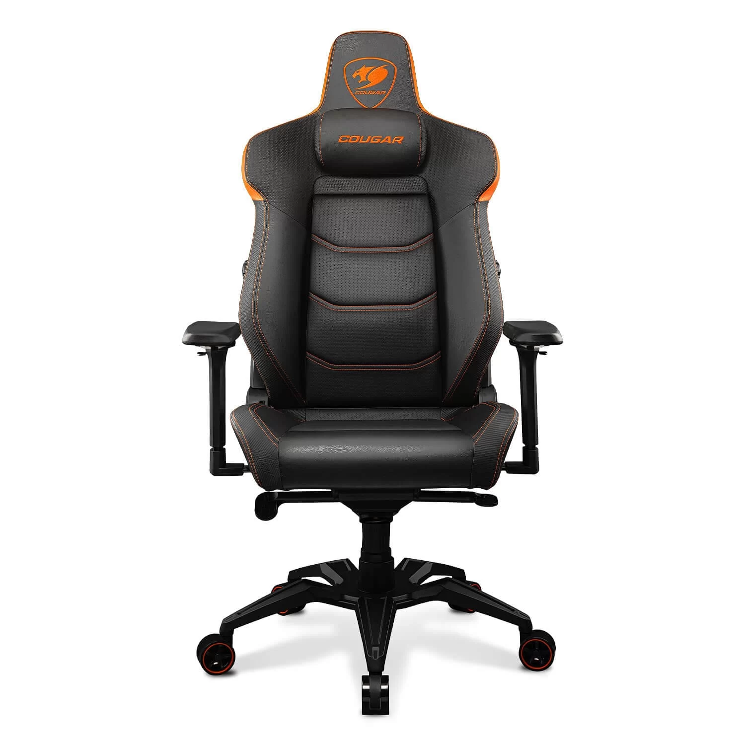Cougar Armor EVO Gaming Chair - Orange, Magnetic Memory Foam Neck Pillow, PVC leather, Full steel frame, 5D armrest, Footrest, Lumbar Cushion 3 Cougar Armor EVO Gaming Chair - Orange, Magnetic Memory Foam Neck Pillow, PVC leather, Full steel frame, 5D armrest, Footrest, Lumbar Cushion - Ảnh 3