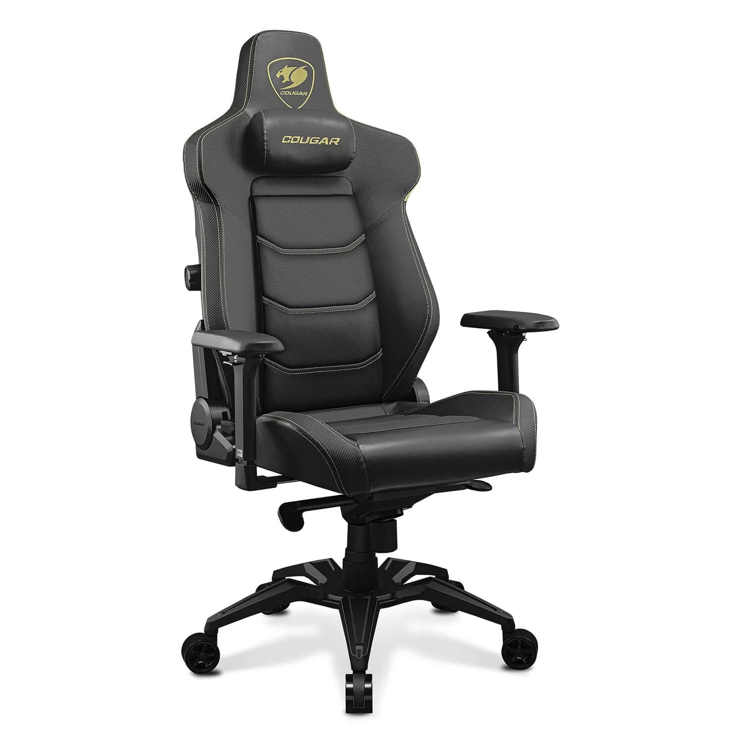 Cougar Armor EVO Royal Gaming Chair - Gold, Magnetic Memory Foam Neck Pillow, PVC leather, Full steel frame, 5D armrest, Footrest, Lumbar Cushion 6 Cougar Armor EVO Royal Gaming Chair - Gold, Magnetic Memory Foam Neck Pillow, PVC leather, Full steel frame, 5D armrest, Footrest, Lumbar Cushion - Ảnh 6