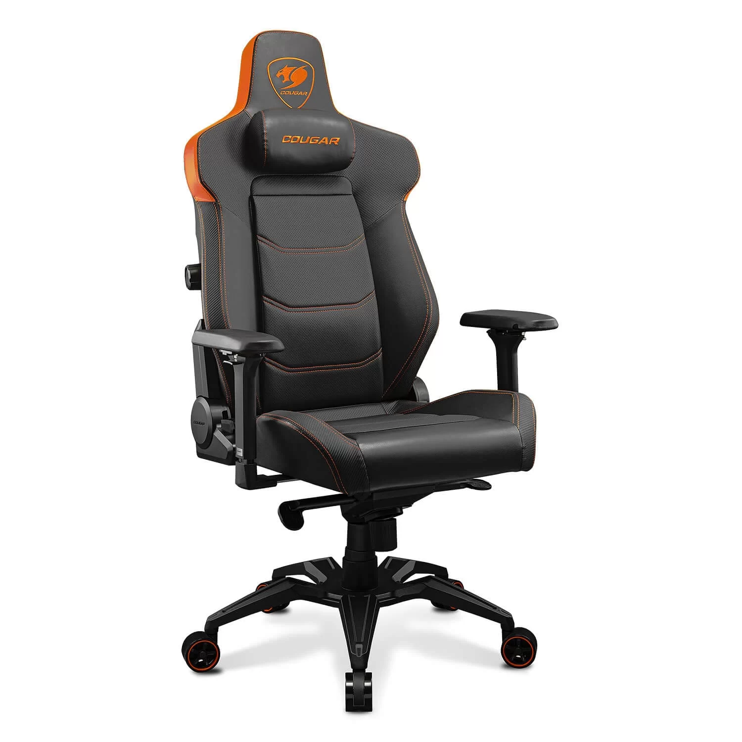 Cougar Armor EVO Gaming Chair - Orange, Magnetic Memory Foam Neck Pillow, PVC leather, Full steel frame, 5D armrest, Footrest, Lumbar Cushion 6 Cougar Armor EVO Gaming Chair - Orange, Magnetic Memory Foam Neck Pillow, PVC leather, Full steel frame, 5D armrest, Footrest, Lumbar Cushion - Ảnh 6