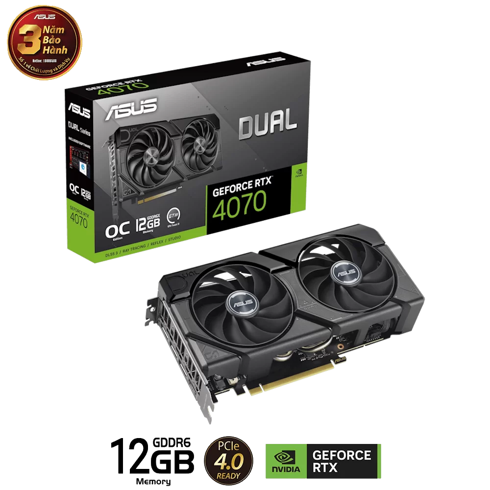 ASUS Dual GeForce RTX 4070 EVO OC Edition 12GB GDDR6X (DUAL-RTX4070-O12G-EVO) Graphics Card 1 ASUS Dual GeForce RTX 4070 EVO OC Edition 12GB GDDR6X (DUAL-RTX4070-O12G-EVO) Graphics Card