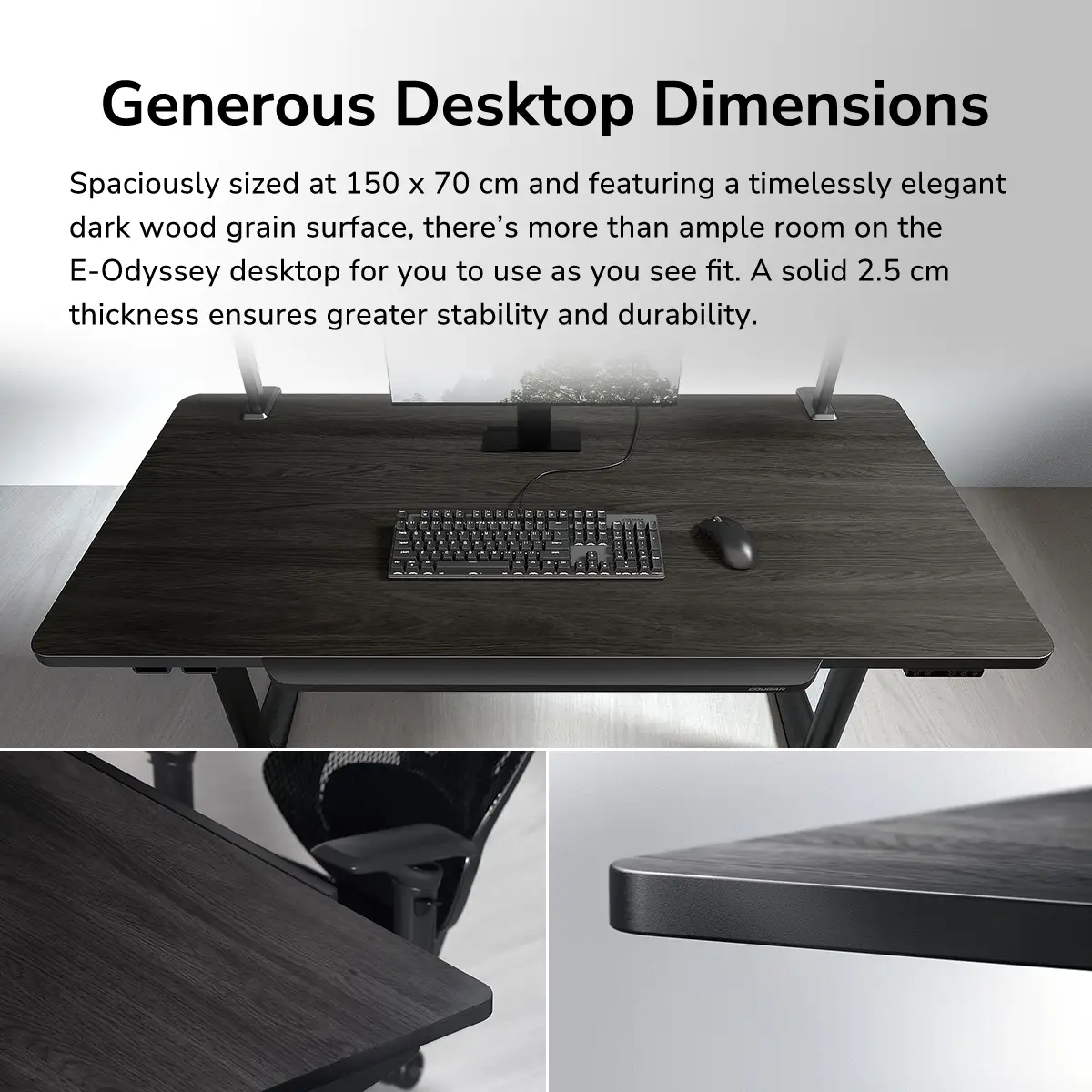 Cougar E-ODYSSEY Electric Gaming Desk (1500 x 700 x 25 mm) 20 Cougar E-ODYSSEY Electric Gaming Desk (1500 x 700 x 25 mm) - Ảnh 20