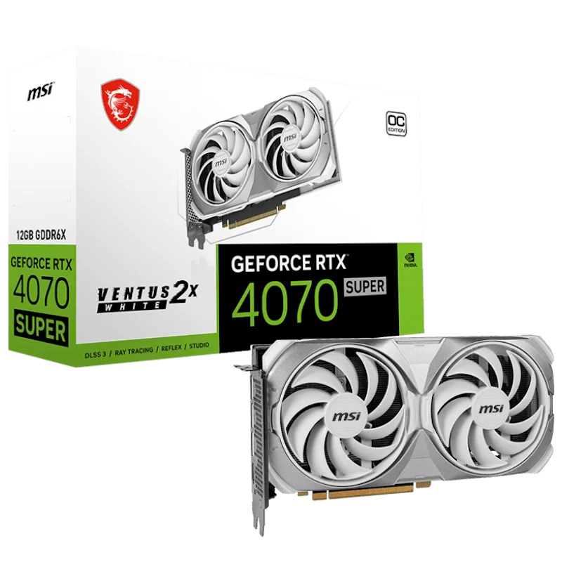 MSI GeForce RTX 4070 SUPER 12G VENTUS 2X WHITE OC Graphics Card 1 MSI GeForce RTX 4070 SUPER 12G VENTUS 2X WHITE OC Graphics Card