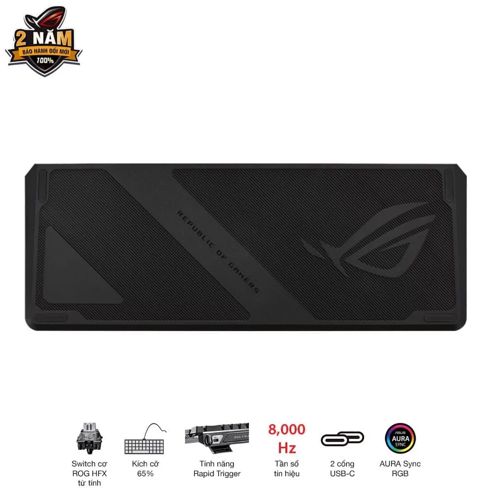 ASUS ROG Falchion Ace HFX Gaming Keyboard – Black, 65%, pre-lubed ROG HFX Magnetic Switches, 8K Hz polling rate, touch panel 12 ASUS ROG Falchion Ace HFX Gaming Keyboard – Black, 65%, pre-lubed ROG HFX Magnetic Switches, 8K Hz polling rate, touch panel - Ảnh 12