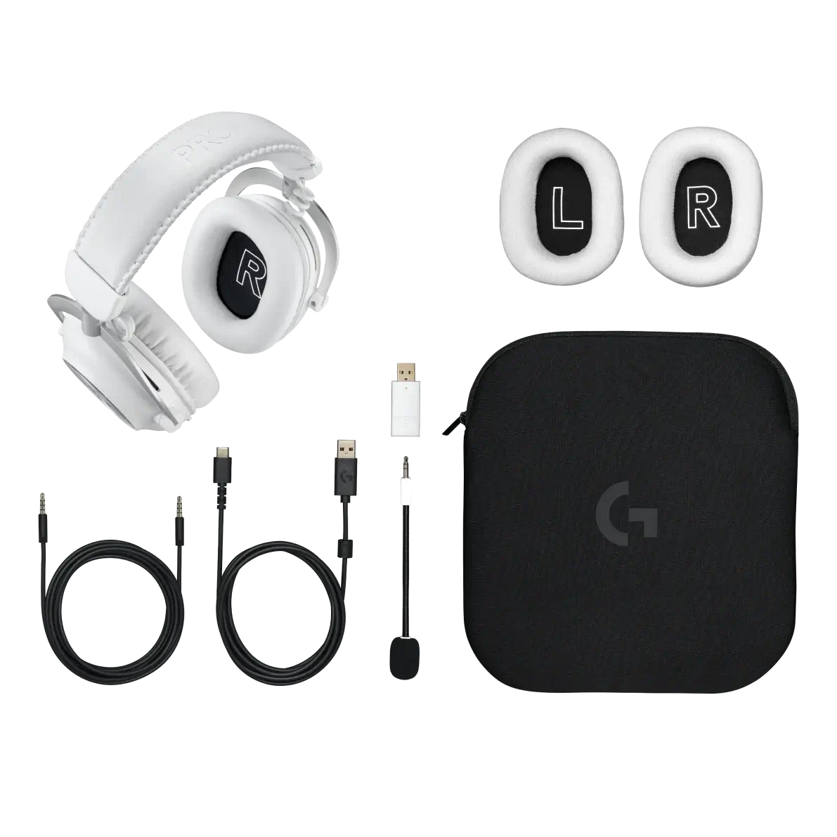 Logitech Pro X 2 LIGHTSPEED White Wireless Gaming Headset - Detachable Mic, 50mm Graphene Drivers, DTS:X 2.0, 7.1, Bluetooth/USB/3.5mm Aux 6 Logitech Pro X 2 LIGHTSPEED White Wireless Gaming Headset - Detachable Mic, 50mm Graphene Drivers, DTS:X 2.0, 7.1, Bluetooth/USB/3.5mm Aux - Ảnh 6