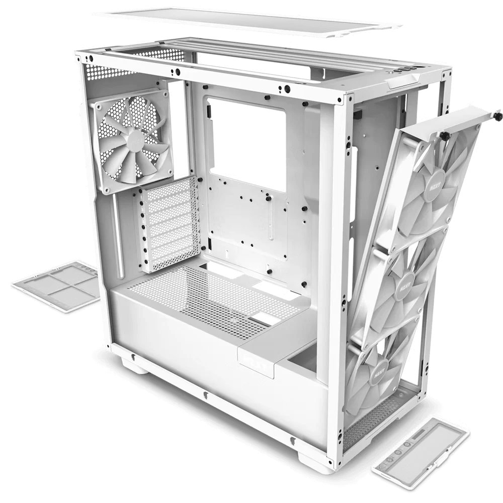 NZXT H7 Elite RGB Matte White (2024) Premium ATX Mid-Tower Case - All White, 3x F140 RGB Core Fan + 1x F140Q Fan + RGB Controller 3 NZXT H7 Elite RGB Matte White (2024) Premium ATX Mid-Tower Case - All White, 3x F140 RGB Core Fan + 1x F140Q Fan + RGB Controller - Ảnh 3