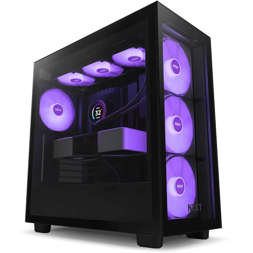 NZXT H7 Elite RGB Matte Black (2024) Premium ATX Mid-Tower Case - All Black, 3x F140 RGB Core Fan + 1x F140Q Fan + RGB Controller 2 NZXT H7 Elite RGB Matte Black (2024) Premium ATX Mid-Tower Case - All Black, 3x F140 RGB Core Fan + 1x F140Q Fan + RGB Controller - Ảnh 2