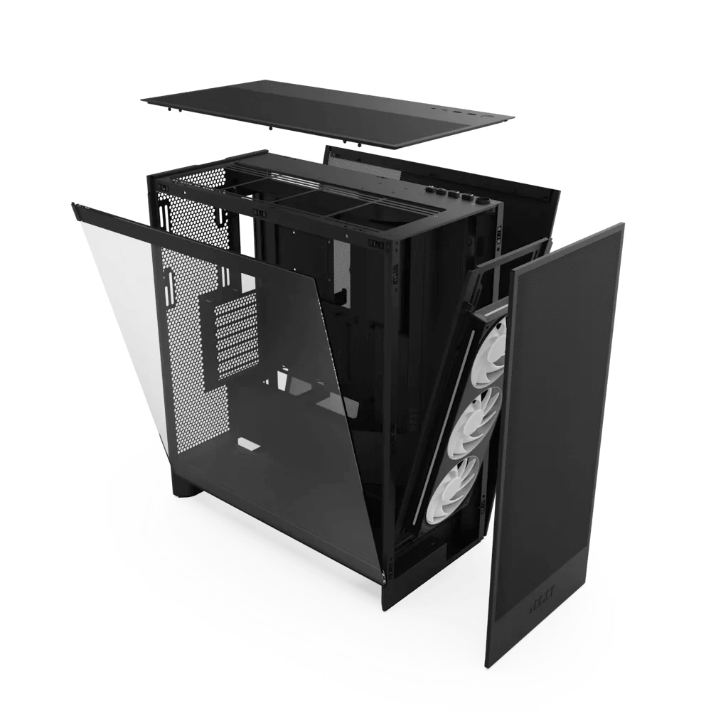 NZXT H7 Flow RGB Matte Black (2024) Mid-Tower ATX Airflow Case - All Black, F360 RGB Core Fan 4 NZXT H7 Flow RGB Matte Black (2024) Mid-Tower ATX Airflow Case - All Black, F360 RGB Core Fan - Ảnh 4