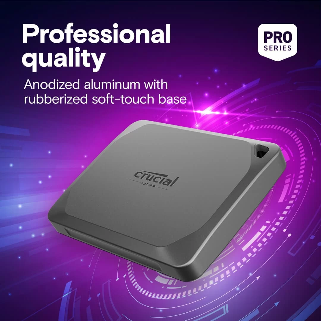 Crucial X9 Pro 4TB Portable SSD (CT4000X9PROSSD9) - Up to 1050MB/s Read, water and dust resistant, USB 3.2 6 Crucial X9 Pro 4TB Portable SSD (CT4000X9PROSSD9) - Up to 1050MB/s Read, water and dust resistant, USB 3.2 - Ảnh 6