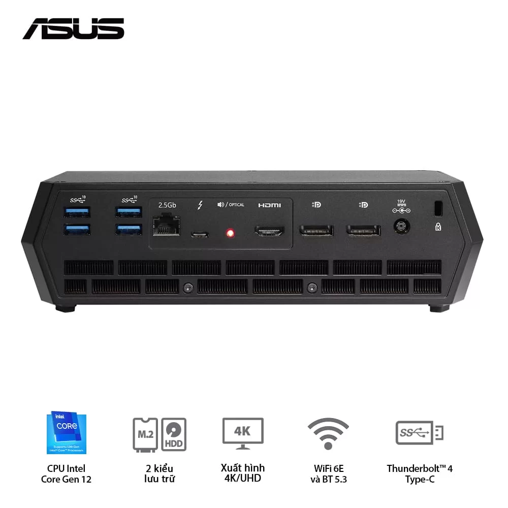 ASUS NUC 12 Enthusiast Mini PC (RNUC12SNKI72001) - Intel Core i7-12700H, 2xDDR4-3200, 3xNVMe, SATA, 2x HDMI 2.1, 2x DP 1.4a, 330W, VGA card port 3 ASUS NUC 12 Enthusiast Mini PC (RNUC12SNKI72001) - Intel Core i7-12700H, 2xDDR4-3200, 3xNVMe, SATA, 2x HDMI 2.1, 2x DP 1.4a, 330W, VGA card port - Ảnh 3