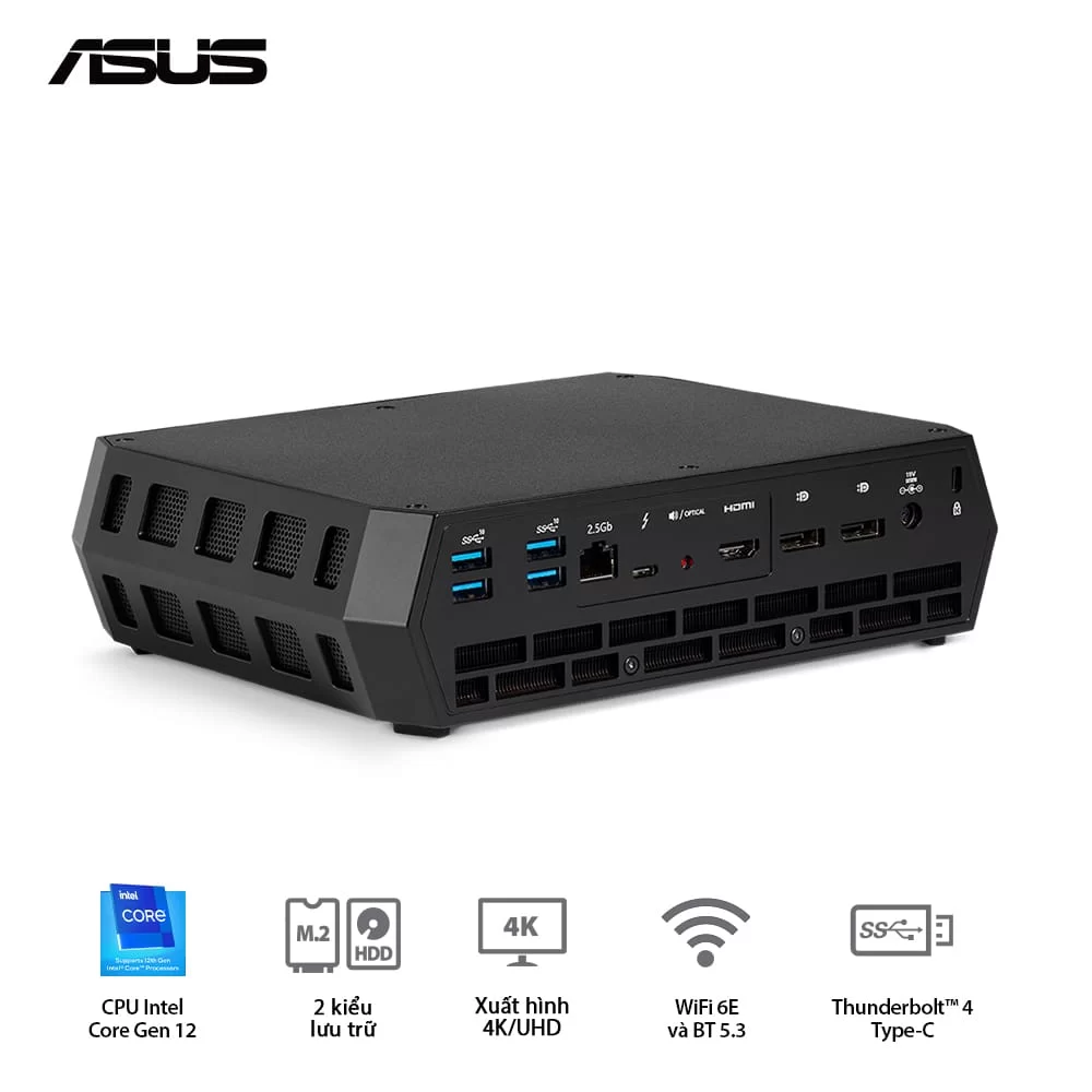 ASUS NUC 12 Enthusiast Mini PC (RNUC12SNKI72001) - Intel Core i7-12700H, 2xDDR4-3200, 3xNVMe, SATA, 2x HDMI 2.1, 2x DP 1.4a, 330W, VGA card port 4 ASUS NUC 12 Enthusiast Mini PC (RNUC12SNKI72001) - Intel Core i7-12700H, 2xDDR4-3200, 3xNVMe, SATA, 2x HDMI 2.1, 2x DP 1.4a, 330W, VGA card port - Ảnh 4