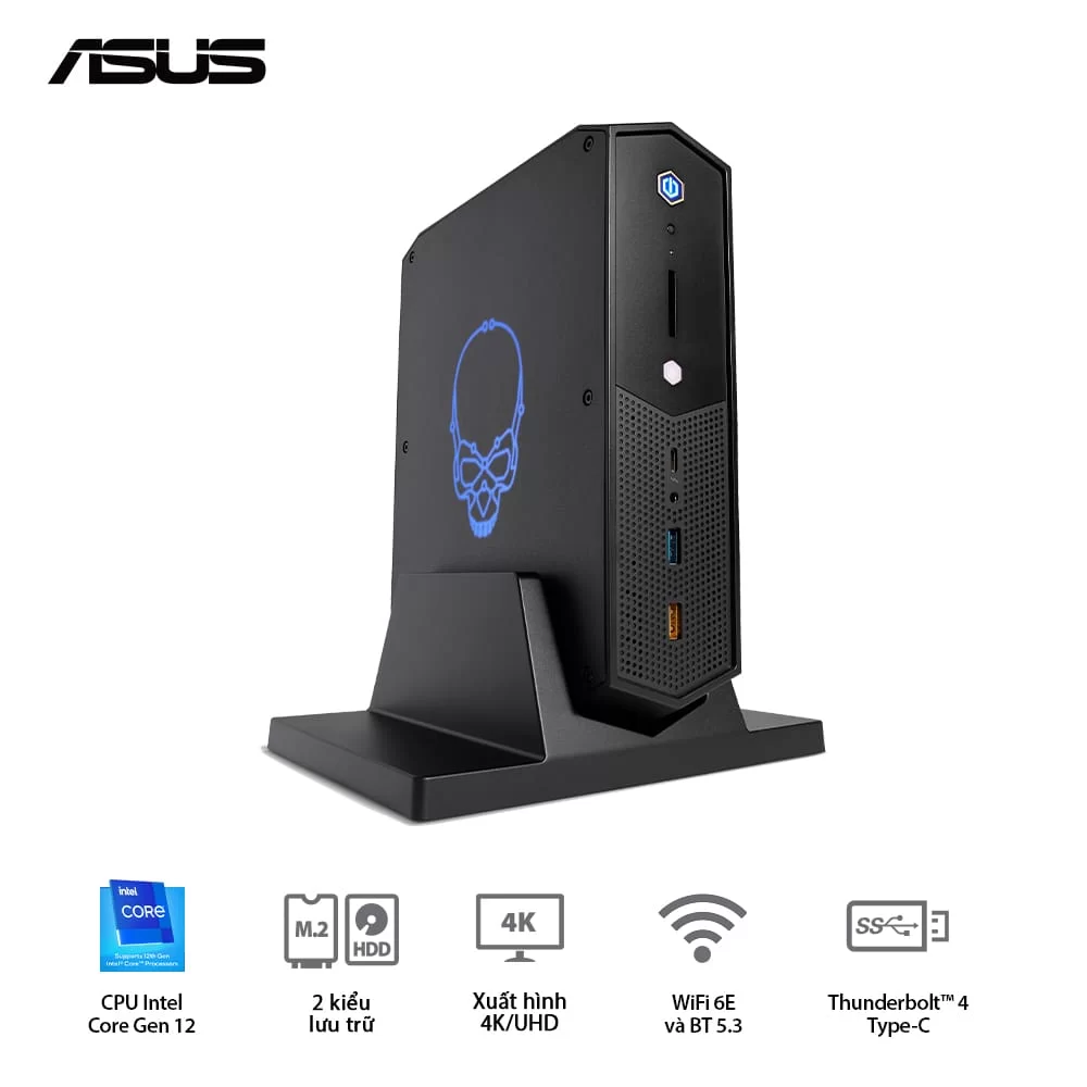 ASUS NUC 12 Enthusiast Mini PC (RNUC12SNKI72001) - Intel Core i7-12700H, 2xDDR4-3200, 3xNVMe, SATA, 2x HDMI 2.1, 2x DP 1.4a, 330W, VGA card port 5 ASUS NUC 12 Enthusiast Mini PC (RNUC12SNKI72001) - Intel Core i7-12700H, 2xDDR4-3200, 3xNVMe, SATA, 2x HDMI 2.1, 2x DP 1.4a, 330W, VGA card port - Ảnh 5