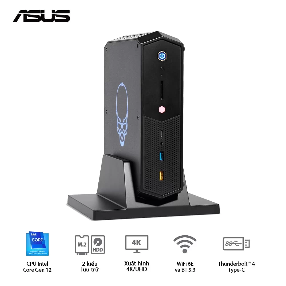 ASUS NUC 12 Enthusiast Mini PC (RNUC12SNKI72001) - Intel Core i7-12700H, 2xDDR4-3200, 3xNVMe, SATA, 2x HDMI 2.1, 2x DP 1.4a, 330W, VGA card port 6 ASUS NUC 12 Enthusiast Mini PC (RNUC12SNKI72001) - Intel Core i7-12700H, 2xDDR4-3200, 3xNVMe, SATA, 2x HDMI 2.1, 2x DP 1.4a, 330W, VGA card port - Ảnh 6