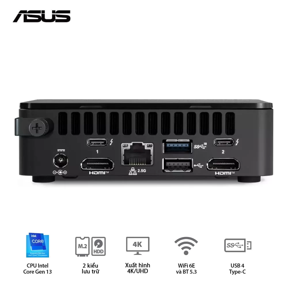 ASUS NUC 13 PRO Tall Mini PC (RNUC13ANHI300001I) - Intel Core i3-1315U, 2xDDR4-3200, 3xNVMe, SATA, 2x HDMI 2.1, 2x Thunderbolt, VESA MOUNT 8 ASUS NUC 13 PRO Tall Mini PC (RNUC13ANHI300001I) - Intel Core i3-1315U, 2xDDR4-3200, 3xNVMe, SATA, 2x HDMI 2.1, 2x Thunderbolt, VESA MOUNT - Ảnh 8