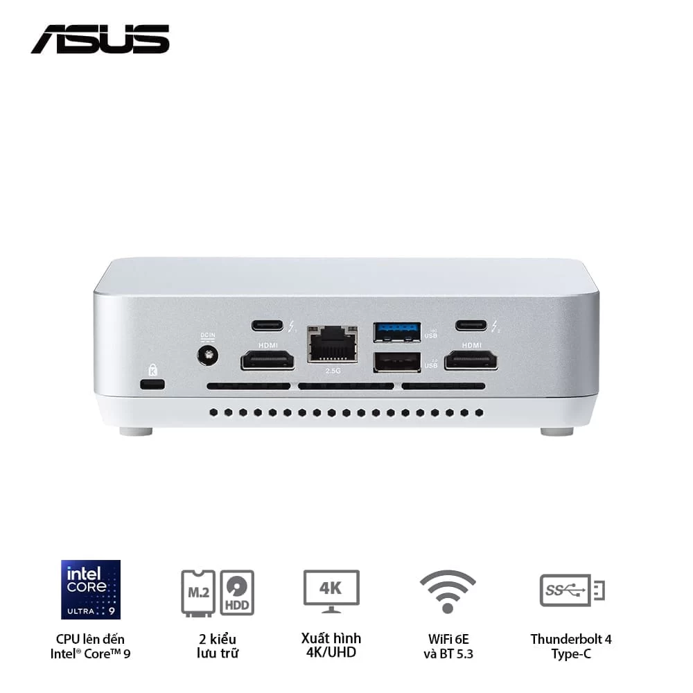 ASUS NUC 14 Pro+ Full System Mini PC (RNUC14RVSU500001I) - Intel Core Ultra 5- 125H, 2x NVMe, 2x HDMI 2.1, 2x Thunderbolt, VESA MOUNT, White 3 ASUS NUC 14 Pro+ Full System Mini PC (RNUC14RVSU500001I) - Intel Core Ultra 5- 125H, 2x NVMe, 2x HDMI 2.1, 2x Thunderbolt, VESA MOUNT, White - Ảnh 3
