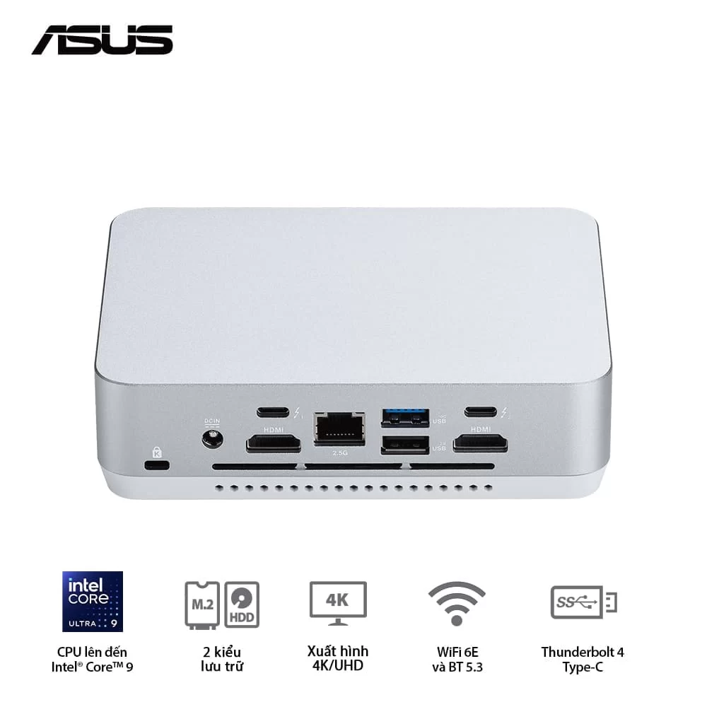 ASUS NUC 14 Pro+ Full System Mini PC (RNUC14RVSU500001I) - Intel Core Ultra 5- 125H, 2x NVMe, 2x HDMI 2.1, 2x Thunderbolt, VESA MOUNT, White 8 ASUS NUC 14 Pro+ Full System Mini PC (RNUC14RVSU500001I) - Intel Core Ultra 5- 125H, 2x NVMe, 2x HDMI 2.1, 2x Thunderbolt, VESA MOUNT, White - Ảnh 8