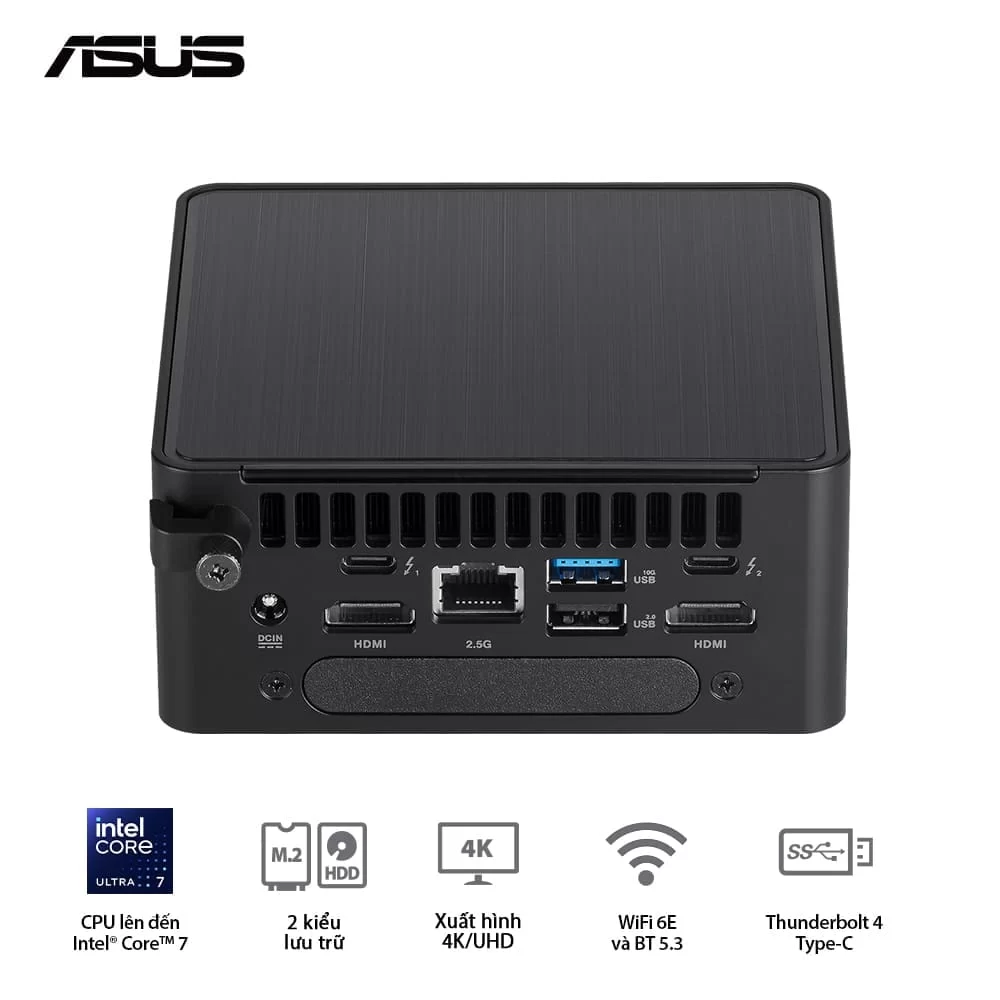 ASUS NUC 14 PRO Tall Full System Mini PC (RNUC14RVHU700000I) - Intel Core Ultra 7-155H, 2x NVMe, 2xNVMe, SATA, 2x HDMI 2.1, 2x Thunderbolt, VESA MOUNT 8 ASUS NUC 14 PRO Tall Full System Mini PC (RNUC14RVHU700000I) - Intel Core Ultra 7-155H, 2x NVMe, 2xNVMe, SATA, 2x HDMI 2.1, 2x Thunderbolt, VESA MOUNT - Ảnh 8