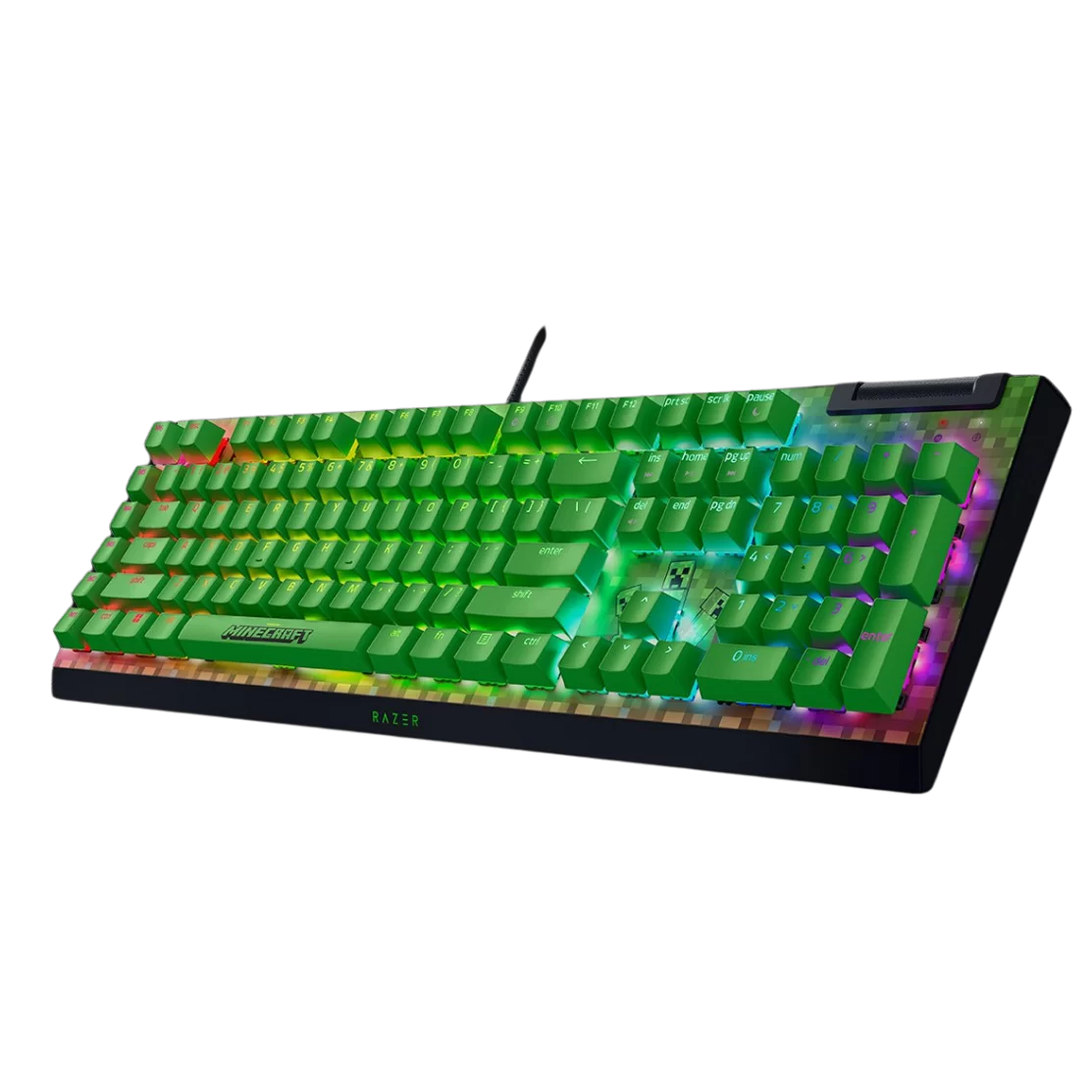 Razer BlackWidow V4 X Minecraft Edition Gaming Mechanical Keyboard - Full Size Wired, Chroma RGB, Razer Green Switch, US Layout, FRML 3 Razer BlackWidow V4 X Minecraft Edition Gaming Mechanical Keyboard - Full Size Wired, Chroma RGB, Razer Green Switch, US Layout, FRML - Ảnh 3