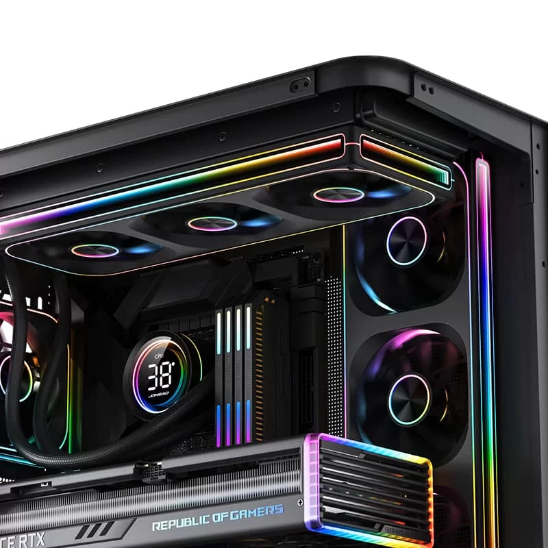 JONSBO TH-360 Black AIO Liquid Cooling - 360mm radiator, Single Frame Unit 3x120mm 3Pin ARGB Fans 10 JONSBO TH-360 Black AIO Liquid Cooling - 360mm radiator, Single Frame Unit 3x120mm 3Pin ARGB Fans - Ảnh 10