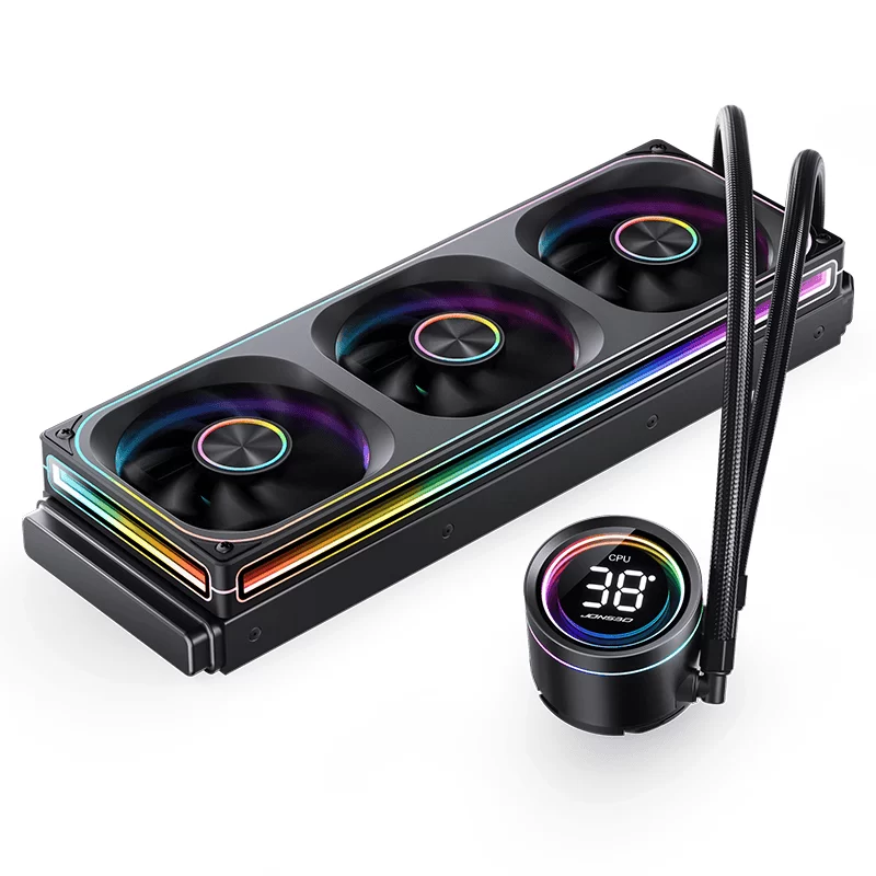 JONSBO TH-360 Black AIO Liquid Cooling - 360mm radiator, Single Frame Unit 3x120mm 3Pin ARGB Fans 4 JONSBO TH-360 Black AIO Liquid Cooling - 360mm radiator, Single Frame Unit 3x120mm 3Pin ARGB Fans - Ảnh 4