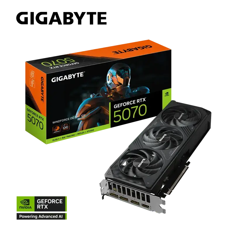 GIGABYTE GeForce RTX 5070 WINDFORCE OC SFF 12G Graphics Card 2 GIGABYTE GeForce RTX 5070 WINDFORCE OC SFF 12G Graphics Card - Ảnh 2
