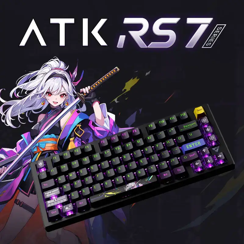ATK RS7 Pro 8Khz Rapid Trigger Magnetic Switch Gaming Keyboard - 75%, Gateron Magnetic Jade Switch, Black Poron Foam Padding, Black Ice Crystal Weight 2 ATK RS7 Pro 8Khz Rapid Trigger Magnetic Switch Gaming Keyboard - 75%, Gateron Magnetic Jade Switch, Black Poron Foam Padding, Black Ice Crystal Weight - Ảnh 2