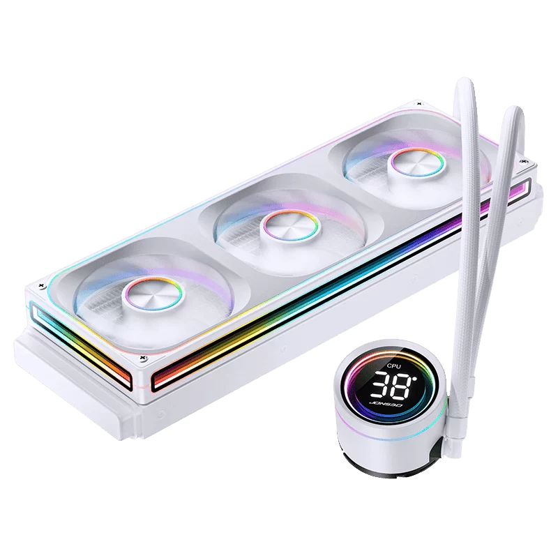 JONSBO TH-360 White AIO Liquid Cooling - 360mm radiator, Single Frame Unit 3x120mm 3Pin ARGB Fans