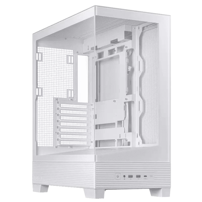 ASUS A31 White ATX Mid-Tower Case - BTF Hidden Connectors, 8° Angled Base, Dual-Sided Tempered Glass 1 ASUS A31 White ATX Mid-Tower Case - BTF Hidden Connectors, 8° Angled Base, Dual-Sided Tempered Glass