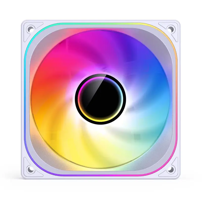 JONSBO ZB-120W White Fan Case - 1x120mm 3Pin ARGB Fans, PWM, 4-Sides Infinity Mirror 2 JONSBO ZB-120W White Fan Case - 1x120mm 3Pin ARGB Fans, PWM, 4-Sides Infinity Mirror - Ảnh 2