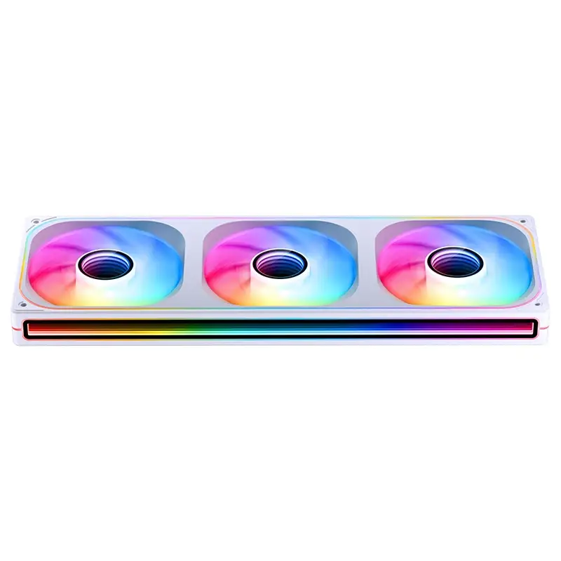 JONSBO ZB-360W White Fan Case - 3in1, 2x120mm 3Pin ARGB Fans, PWM, 4-Sides Infinity Mirror 2 JONSBO ZB-360W White Fan Case - 3in1, 2x120mm 3Pin ARGB Fans, PWM, 4-Sides Infinity Mirror - Ảnh 2