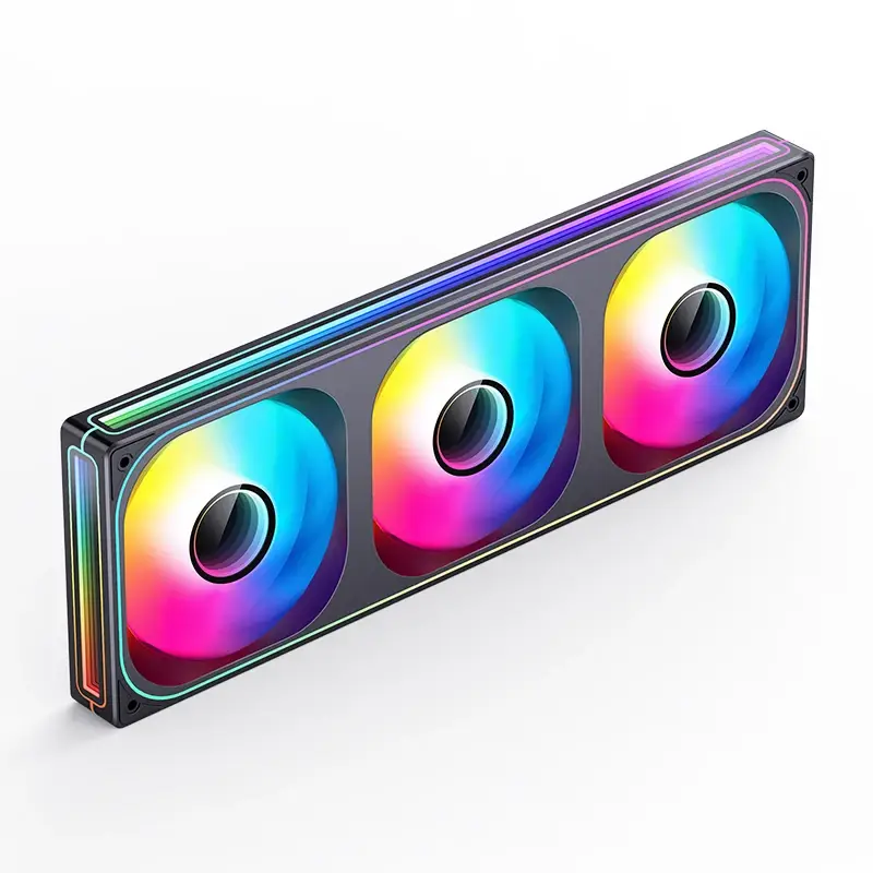 JONSBO ZB-360B Black Fan Case - 3in1, 3x120mm 3Pin ARGB Fans, PWM, 4-Sides Infinity Mirror 3 JONSBO ZB-360B Black Fan Case - 3in1, 3x120mm 3Pin ARGB Fans, PWM, 4-Sides Infinity Mirror - Ảnh 3