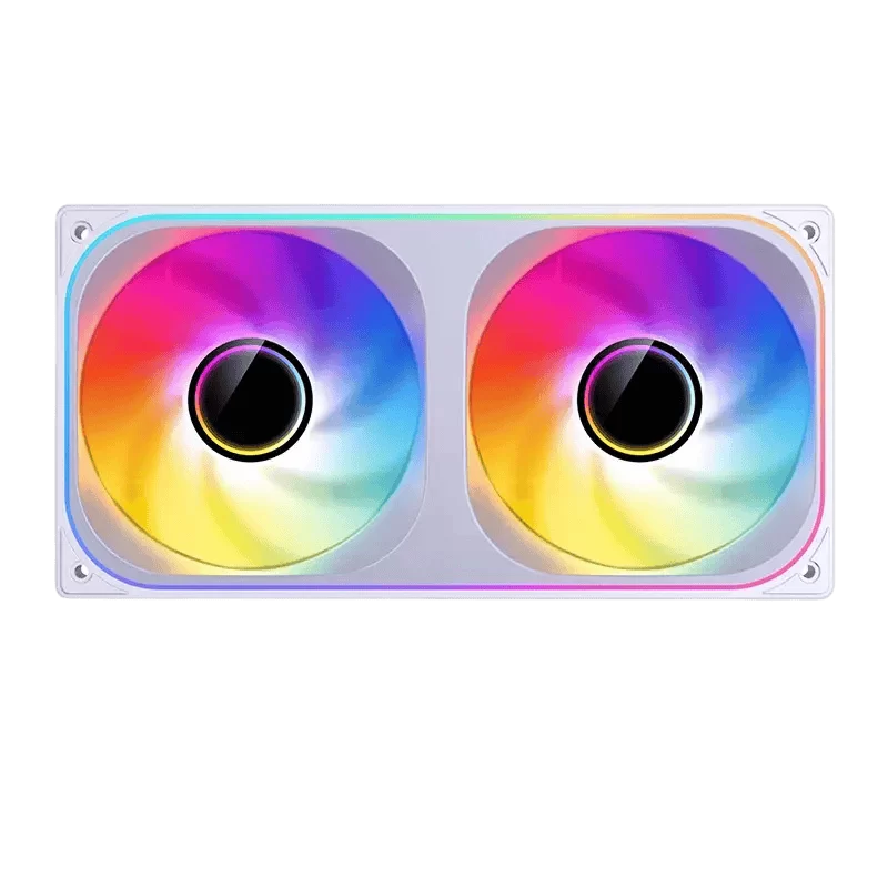 JONSBO ZB-240W White Fan Case - 2in1, 2x120mm 3Pin ARGB Fans, PWM, 4-Sides Infinity Mirror 1 JONSBO ZB-240W White Fan Case - 2in1, 2x120mm 3Pin ARGB Fans, PWM, 4-Sides Infinity Mirror