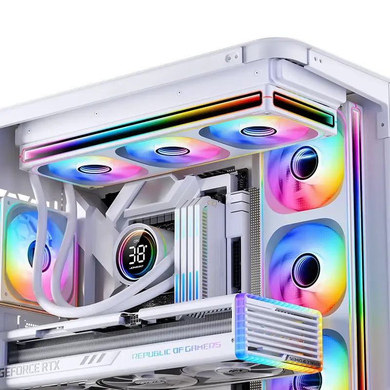 JONSBO ZB-120W White Fan Case - 1x120mm 3Pin ARGB Fans, PWM, 4-Sides Infinity Mirror 4 JONSBO ZB-120W White Fan Case - 1x120mm 3Pin ARGB Fans, PWM, 4-Sides Infinity Mirror - Ảnh 4
