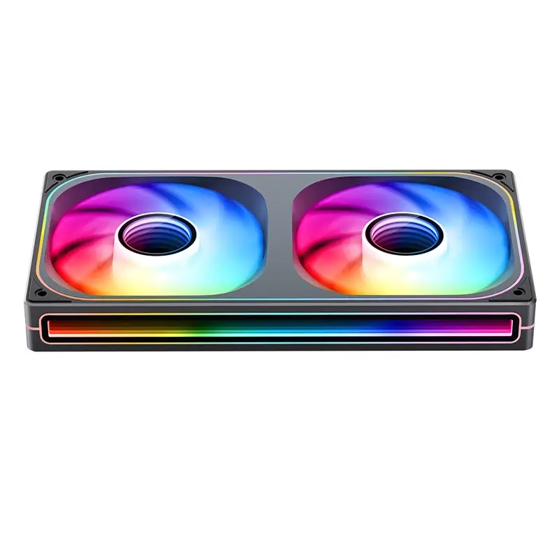 JONSBO ZB-240B Black Fan Case - 2in1, 2x120mm 3Pin ARGB Fans, PWM, 4-Sides Infinity Mirror 4 JONSBO ZB-240B Black Fan Case - 2in1, 2x120mm 3Pin ARGB Fans, PWM, 4-Sides Infinity Mirror - Ảnh 4