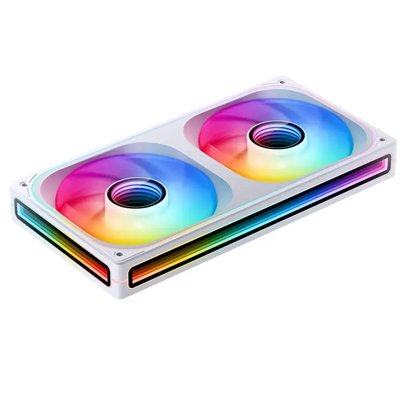 JONSBO ZB-240W White Fan Case - 2in1, 2x120mm 3Pin ARGB Fans, PWM, 4-Sides Infinity Mirror 5 JONSBO ZB-240W White Fan Case - 2in1, 2x120mm 3Pin ARGB Fans, PWM, 4-Sides Infinity Mirror - Ảnh 5