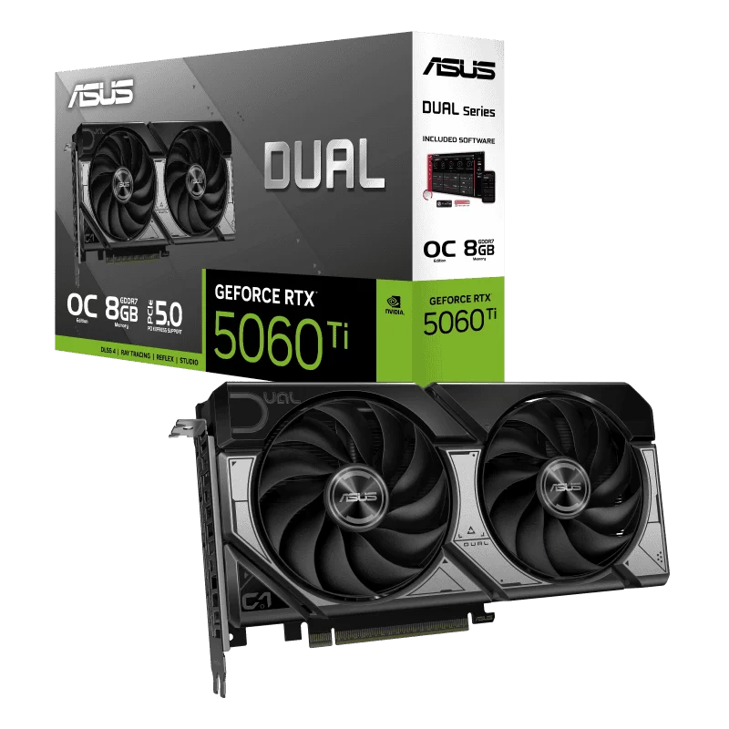 ASUS Dual GeForce RTX 5060Ti 8GB GDDR7 OC Edition (DUAL-RTX5060TI-O8G) Graphics Card