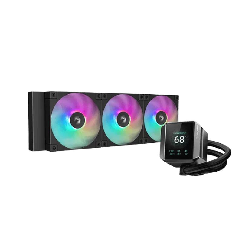 DeepCool MYSTIQUE 360 ARGB AIO Liquid CPU Cooler - Black, 360mm Radiator, 5th Gen Pump 3400RPM AIO 2.8" 640x480 TFT LCD Screen, Anti-Leak Tech, FD12 ARGB Fans 1 DeepCool MYSTIQUE 360 ARGB AIO Liquid CPU Cooler - Black, 360mm Radiator, 5th Gen Pump 3400RPM AIO 2.8" 640x480 TFT LCD Screen, Anti-Leak Tech, FD12 ARGB Fans