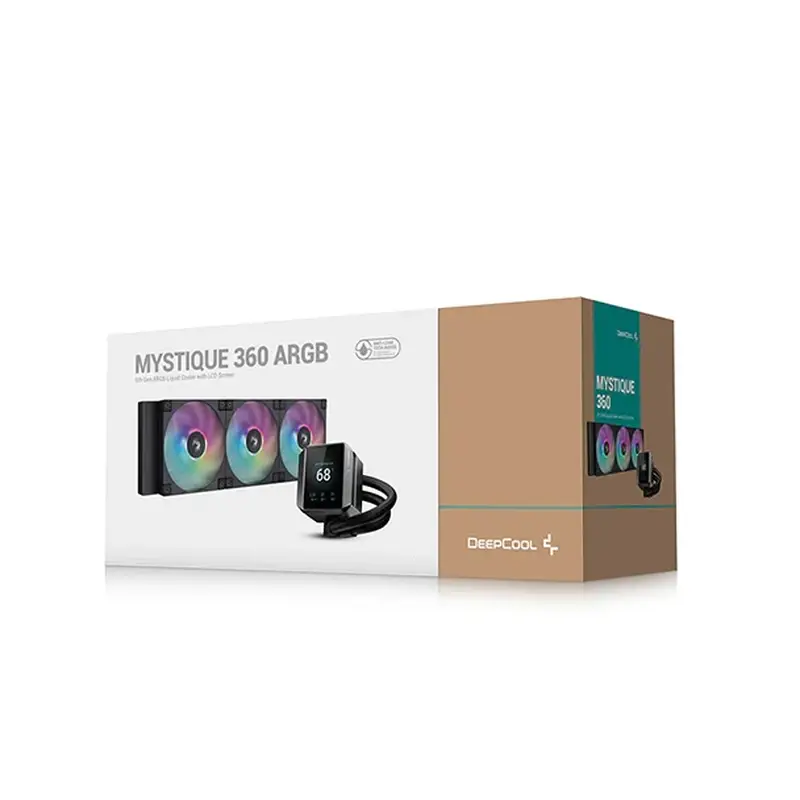 DeepCool MYSTIQUE 360 ARGB AIO Liquid CPU Cooler - Black, 360mm Radiator, 5th Gen Pump 3400RPM AIO 2.8" 640x480 TFT LCD Screen, Anti-Leak Tech, FD12 ARGB Fans 6 DeepCool MYSTIQUE 360 ARGB AIO Liquid CPU Cooler - Black, 360mm Radiator, 5th Gen Pump 3400RPM AIO 2.8" 640x480 TFT LCD Screen, Anti-Leak Tech, FD12 ARGB Fans - Ảnh 6