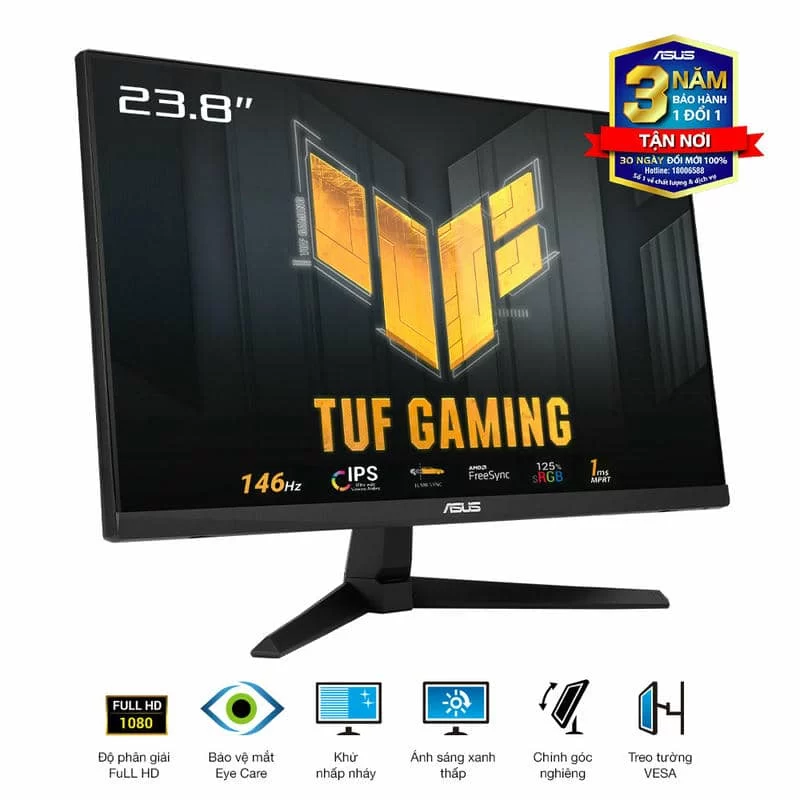 ASUS TUF Gaming VG249QE5A Monitor - 24 inch, Full HD (1920 x 1080), 146Hz (above 144Hz), IPS, ELMB Sync, 1ms MPRT, Stereo speaker 3 ASUS TUF Gaming VG249QE5A Monitor - 24 inch, Full HD (1920 x 1080), 146Hz (above 144Hz), IPS, ELMB Sync, 1ms MPRT, Stereo speaker - Ảnh 3