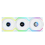 Lian Li UNI FAN SL Wireless LCD 120 Reverse Blade Triple White Fan (12RSLLCD1W3W) - 3x 120mm fans, 1.6" LCD Display, 2.4 GHz Wireless Signal for RGB & Fan Control