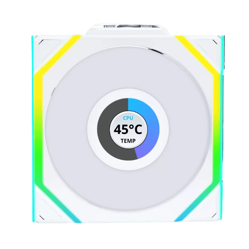 Lian Li UNI FAN SL Wireless LCD 120 Single White Fan (12SLLCD1W1W) - 1x 120mm fans, 1.6" LCD Display 1 Lian Li UNI FAN SL Wireless LCD 120 Single White Fan (12SLLCD1W1W) - 1x 120mm fans, 1.6" LCD Display