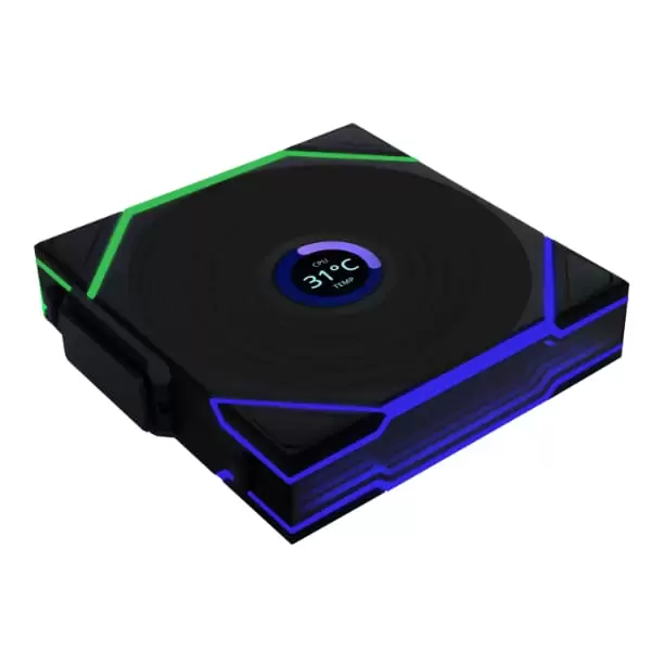 Lian Li UNI FAN TL120 LCD Wireless Triple Black Fan (12TLLCD1W3B) - 3x 120mm fans, 2.4 GHz Wireless Signal for RGB & Fan Control 6 Lian Li UNI FAN TL120 LCD Wireless Triple Black Fan (12TLLCD1W3B) - 3x 120mm fans, 2.4 GHz Wireless Signal for RGB & Fan Control - Ảnh 6